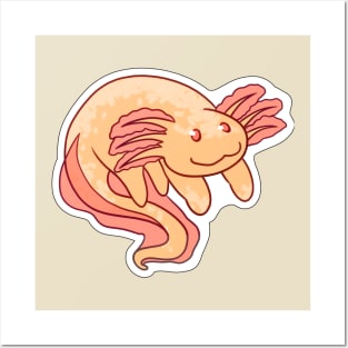 Albino Axolotl | Golden Axolotl Posters and Art